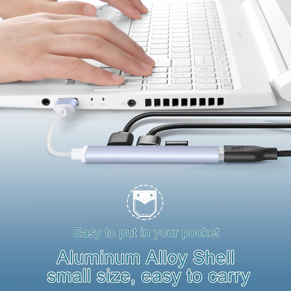 Speedx SP-U42 4 Port USB 3.0 Hub – Aluminum Alloy Ultra Slim