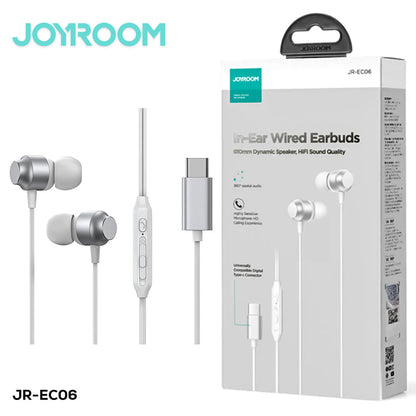 Joyroom EC06 Type-C Series In-Ear Metal Wired Earbuds (Black)