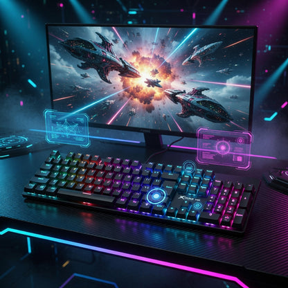 Xtrike Me GK-803 104-Key Mechanical Gaming Keyboard With Rainbow Backlight (Black)