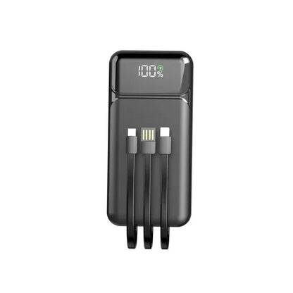 Aspor A316 20000mAh 22.5W Power Bank With Built-In Cables (Black)