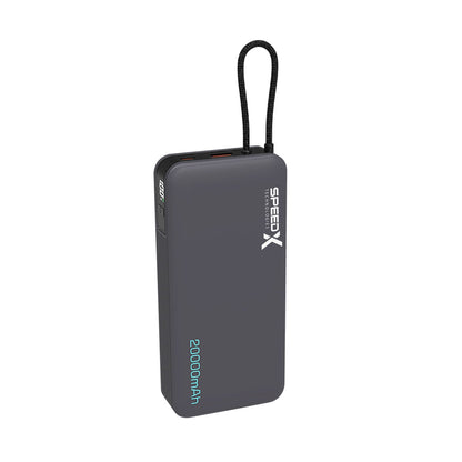 Speedx SP-S285 22.5W 20000mAh Super Fast Charging Power Bank With Built-In Cable