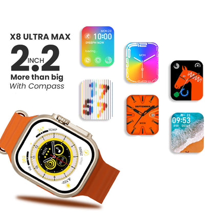 X8 Ultra Max Smart Watch Series 8 2.2" With Compass, NFC And Always-On Display
