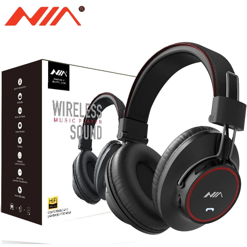 NIA S3000 Over-Ear Wireless Bluetooth Headphones With FM Radio And TF Card
