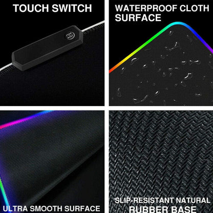 RGB Gaming Mouse Pad Large 800x300x4mm With Non-Slip Rubber Base