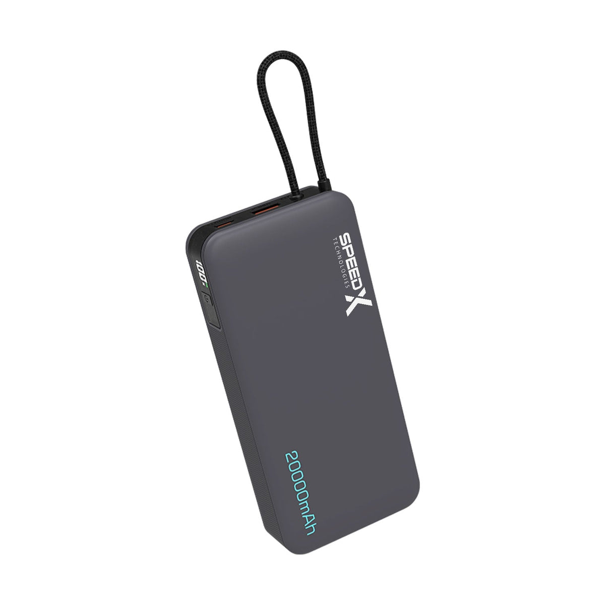 Speedx SP-S285 22.5W 20000mAh Super Fast Charging Power Bank With Built-In Cable