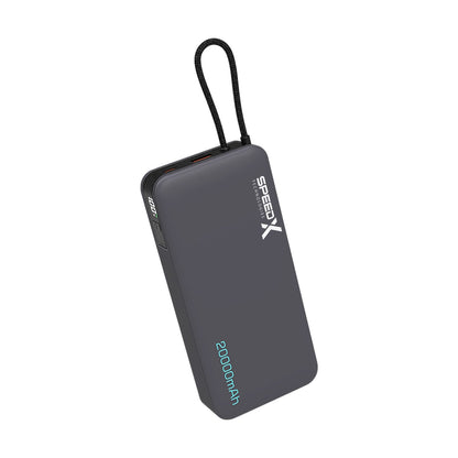 Speedx SP-S285 22.5W 20000mAh Super Fast Charging Power Bank With Built-In Cable