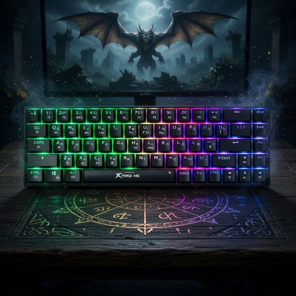 Xtrike Me GK-995W 68-Key Wireless Tri-Mode Mechanical Gaming Keyboard (2.4G / BT 5.2 / Wired)