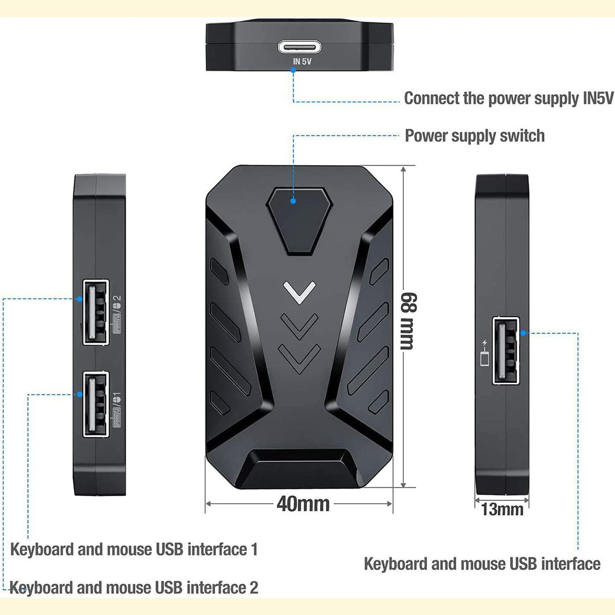 Gaming Wireless Bluetooth 5-in-1 Combo Keyboard And Mouse For Mobile Gaming