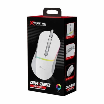 Xtrike Me GM-322 Wired Gaming Mouse 7200 DPI RGB Backlight Ergonomic Design