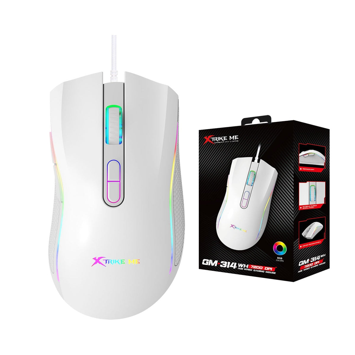 Xtrike Me GM-314 Wired Gaming Mouse With RGB Lighting