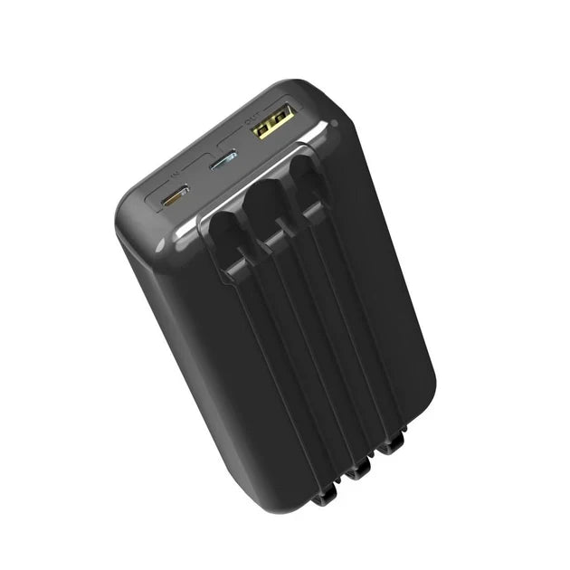 Aspor A316 20000mAh 22.5W Power Bank With Built-In Cables (Black)
