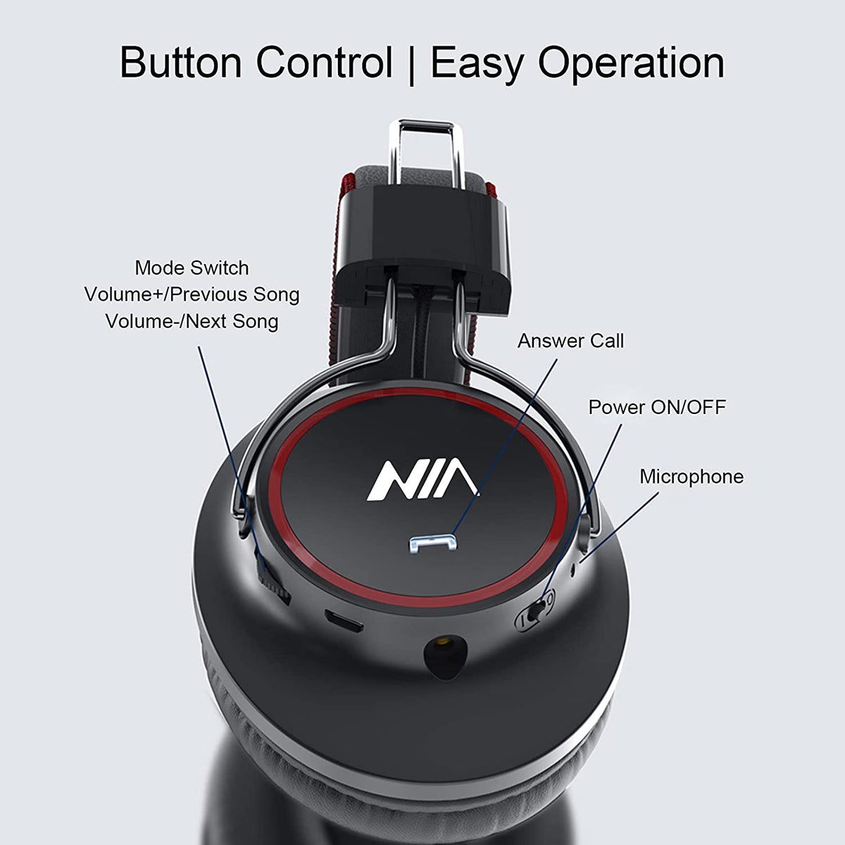 NIA S3000 Over-Ear Wireless Bluetooth Headphones With FM Radio And TF Card