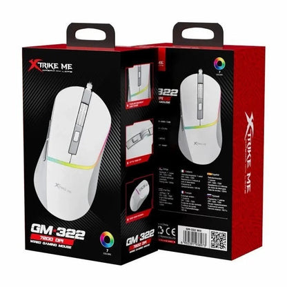 Xtrike Me GM-322 Wired Gaming Mouse 7200 DPI RGB Backlight Ergonomic Design