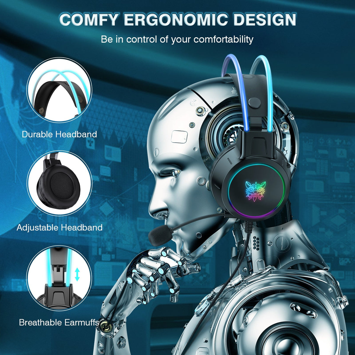 Onikuma X15 Pro RGB Wired Gaming Headset With Mic (3.5mm)