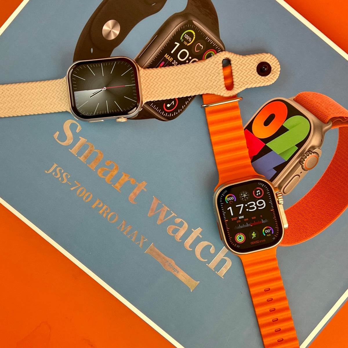 JSS-200 Ultra2 Bluetooth Calling Smart Watch 2.0" With 5 Straps, Silicone Case And Magnetic Charger (Gold)