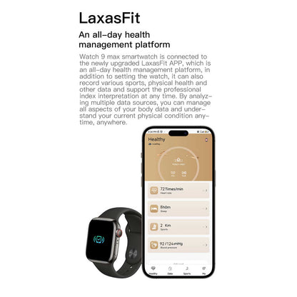 Watch 9 Max Series 9 Smartwatch 2.19" IPS With 22mm Strap And Laxasfit App