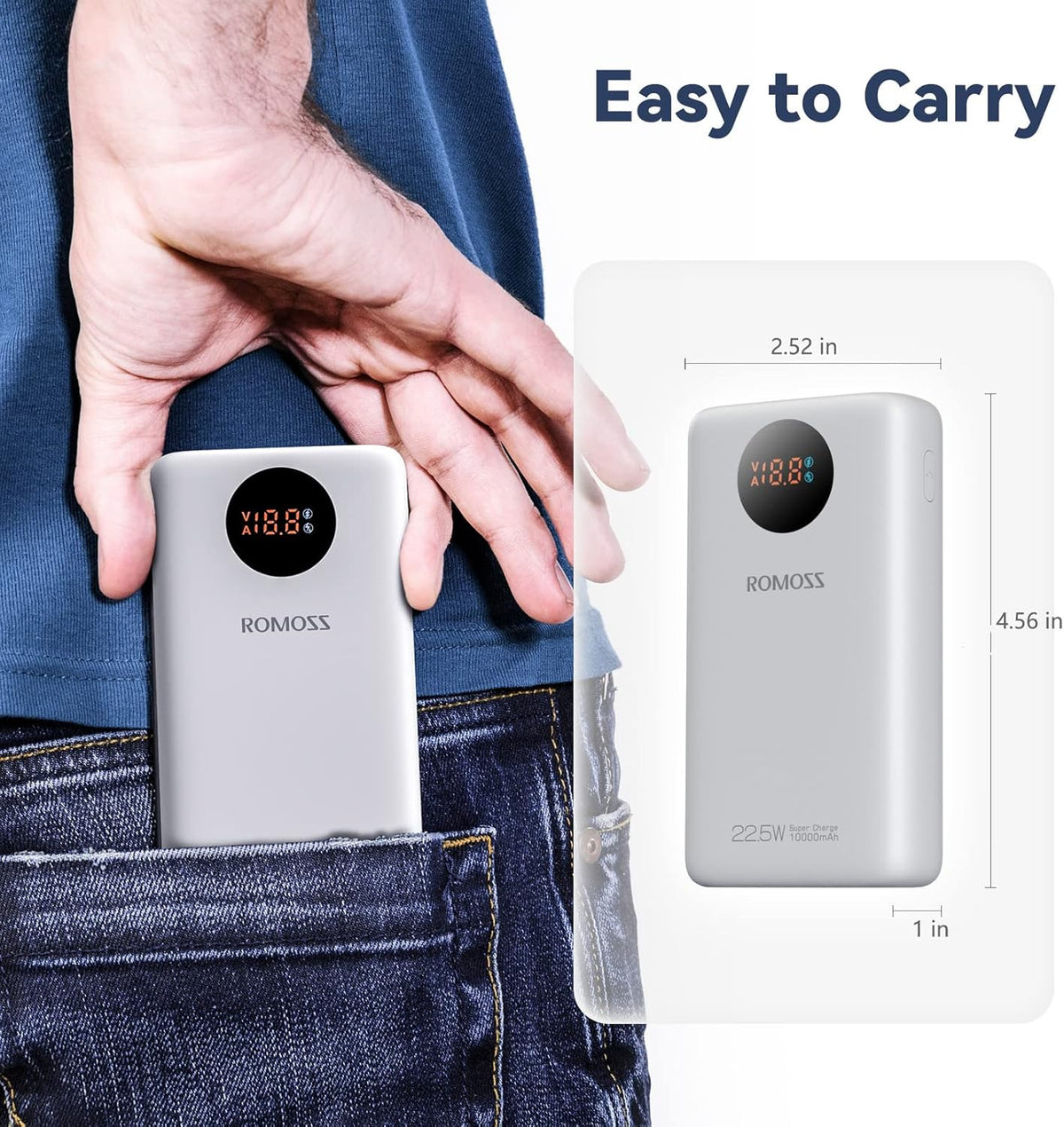 Romoss SW10PF 10000mAh 22.5W Fast Charging Power Bank With Digital LED Display