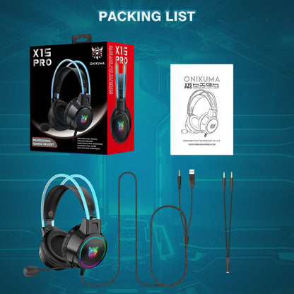 Onikuma X15 Pro RGB Wired Gaming Headset With Mic (3.5mm)