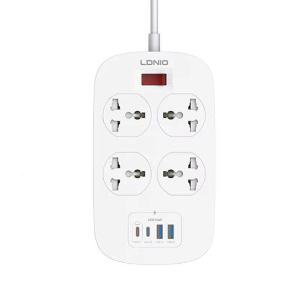 LDNIO SC4407C 2500W Power Extension – 4 Sockets, 2 USB-A + 2 USB-C, 2M