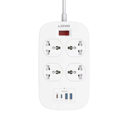 LDNIO SC4407C 2500W Power Extension – 4 Sockets, 2 USB-A + 2 USB-C, 2M