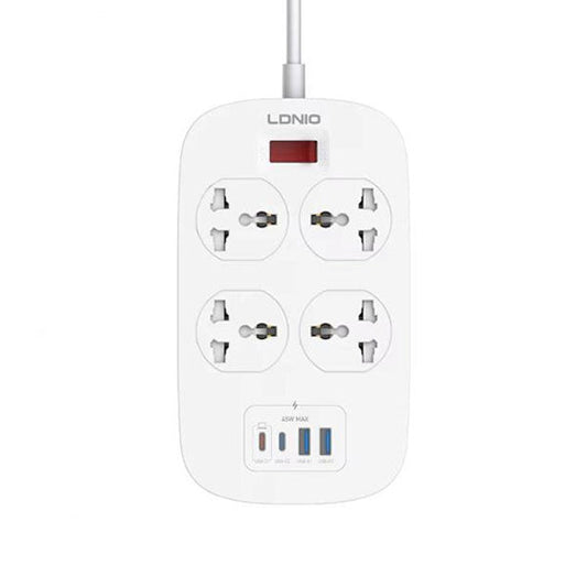 LDNIO SC4407C 2500W Power Extension – 4 Sockets, 2 USB-A + 2 USB-C, 2M