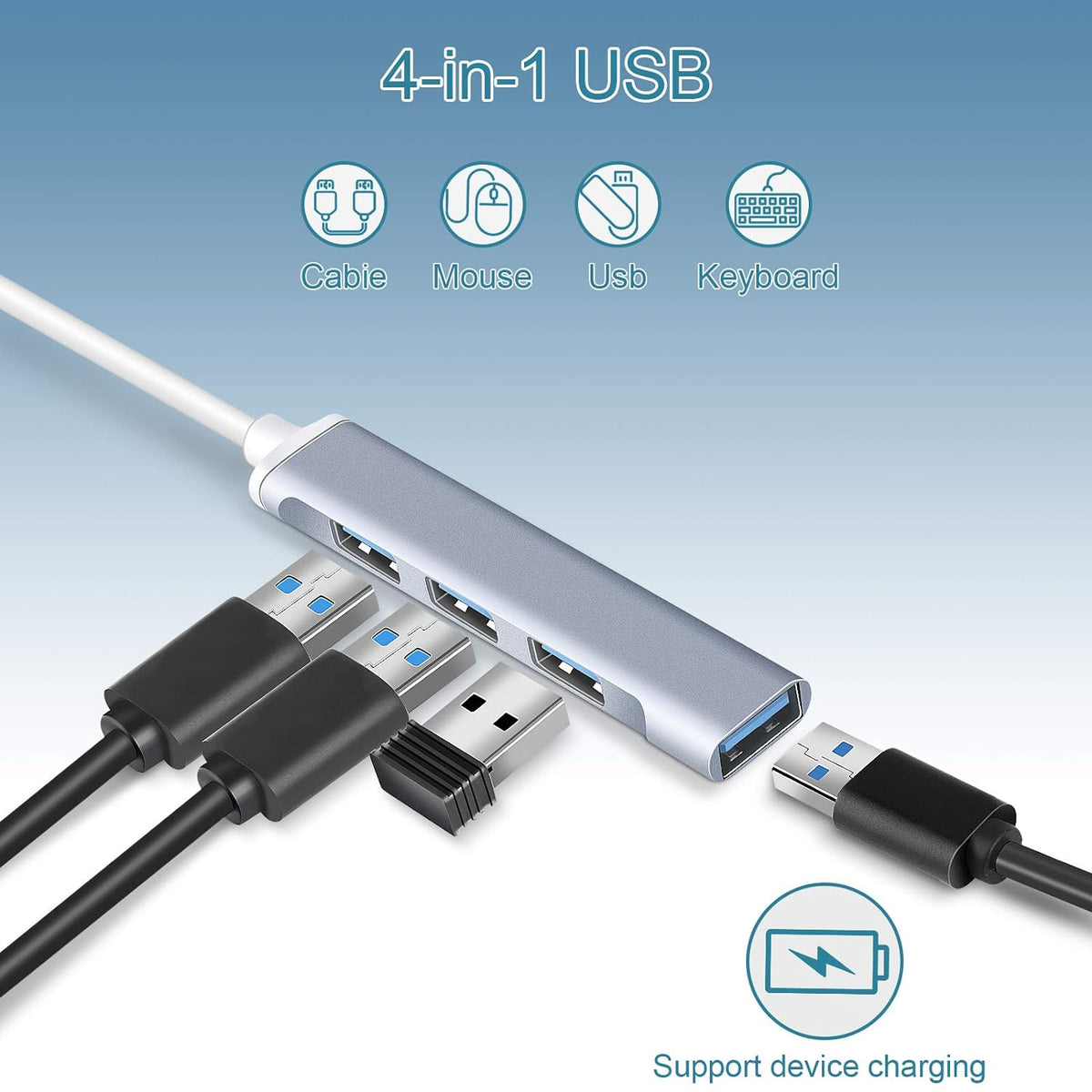 Speedx SP-U42 4 Port USB 3.0 Hub – Aluminum Alloy Ultra Slim