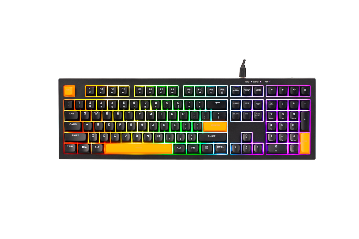 Xtrike Me KB-512 BK 108-Key Wired Mechanical-Feel USB-C Keyboard (Black)