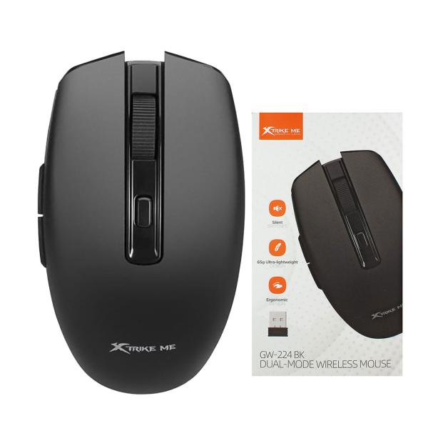 Xtrike Me GW-224 BK Dual-Mode Wireless Mouse 2.4G + Bluetooth 5.2 (Black)