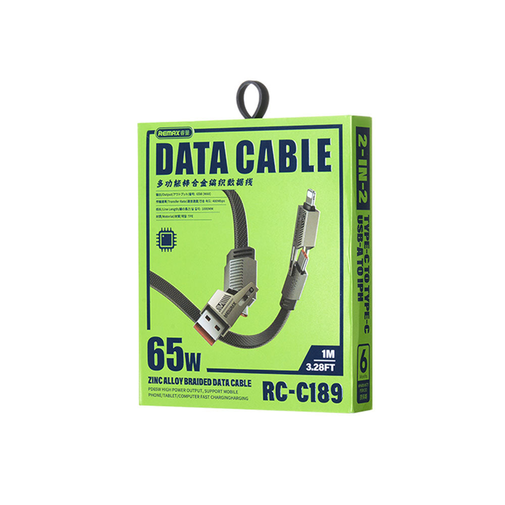 Remax RC-C189 65W 4-in-1 Multi-Functional Fast Charging Data Cable (Black)