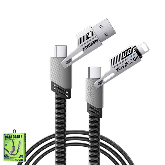 Remax RC-C189 65W 4-in-1 Multi-Functional Fast Charging Data Cable (Black)