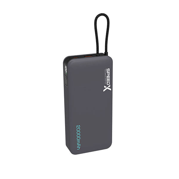 Speedx SP-S285 22.5W 20000mAh Super Fast Charging Power Bank With Built-In Cable