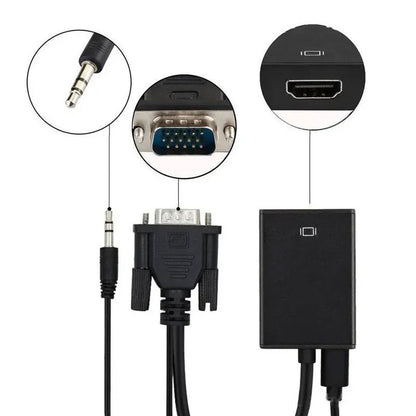 Speedx SP-VH108 VGA To HDMI 1080p Adapter With 3.5mm Audio Output