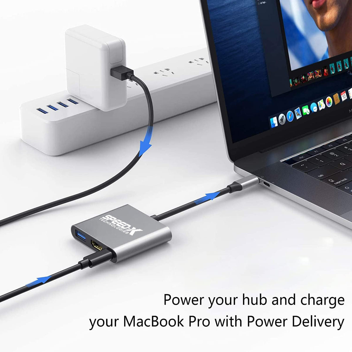 Speed-X SP-TC03A USB Type-C 3.1 To OTG + HDMI + USB 3.0 Adapter