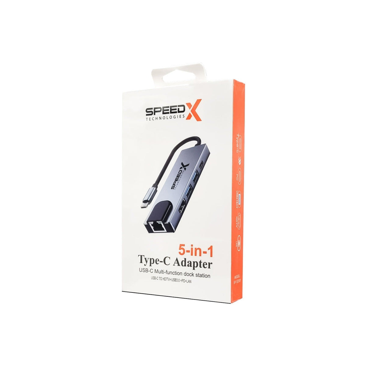 Speed-X SP-TC501 5-in-1 Multi-Port Type-C 4K HDMI USB 3.0 Converter