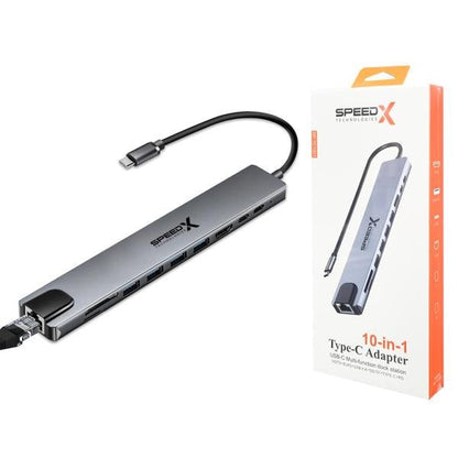 Speed-X SP-TC1001 10-in-1 Multi-Port Type-C 4K HDMI Converter